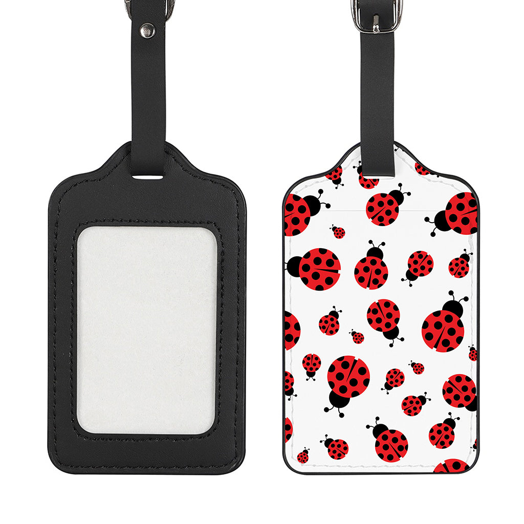 Red Ladybug Pattern Print Luggage Tag