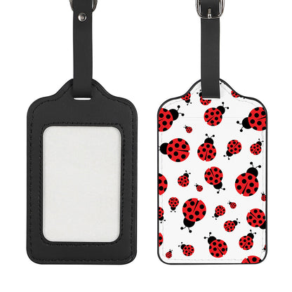 Red Ladybug Pattern Print Luggage Tag