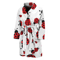 Red Ladybug Pattern Print Men's Bathrobe