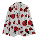 Red Ladybug Pattern Print Men's Blazer