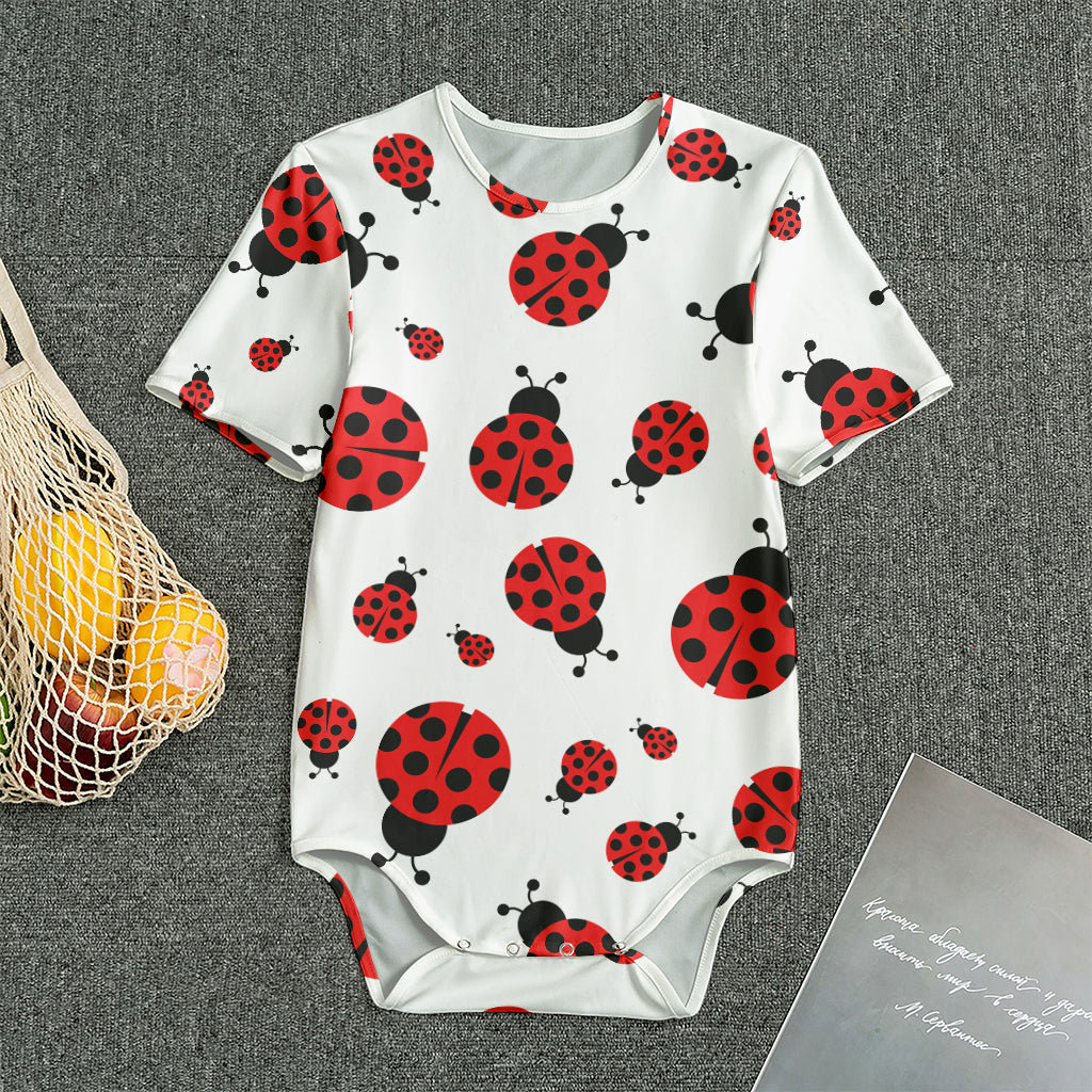 Red Ladybug Pattern Print Men's Bodysuit