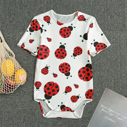 Red Ladybug Pattern Print Men's Bodysuit