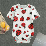Red Ladybug Pattern Print Men's Bodysuit