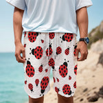 Red Ladybug Pattern Print Men's Cargo Shorts