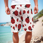 Red Ladybug Pattern Print Men's Cargo Shorts