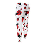 Red Ladybug Pattern Print Men's Compression Pants