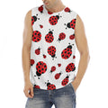 Red Ladybug Pattern Print Men's Fitness Tank Top