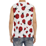 Red Ladybug Pattern Print Men's Fitness Tank Top