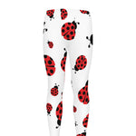 Red Ladybug Pattern Print Men's leggings