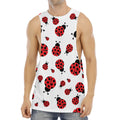 Red Ladybug Pattern Print Men's Muscle Tank Top