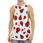 Red Ladybug Pattern Print Men's Muscle Tank Top