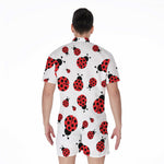 Red Ladybug Pattern Print Men's Rompers