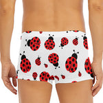 Red Ladybug Pattern Print Men's Short Boxer Briefs