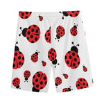 Red Ladybug Pattern Print Men's Sports Shorts