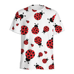 Red Ladybug Pattern Print Men's Sports T-Shirt