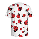 Red Ladybug Pattern Print Men's Sports T-Shirt