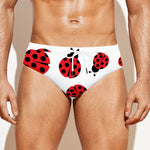 Red Ladybug Pattern Print Men's Swim Briefs
