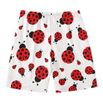 Red Ladybug Pattern Print Men's Swim Trunks