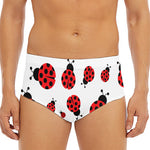Red Ladybug Pattern Print Men's Triangle Swim Briefs