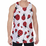 Red Ladybug Pattern Print Men's Velvet Tank Top