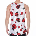 Red Ladybug Pattern Print Men's Velvet Tank Top