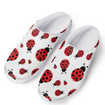 Red Ladybug Pattern Print Mesh Casual Shoes