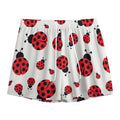Red Ladybug Pattern Print Mesh Shorts