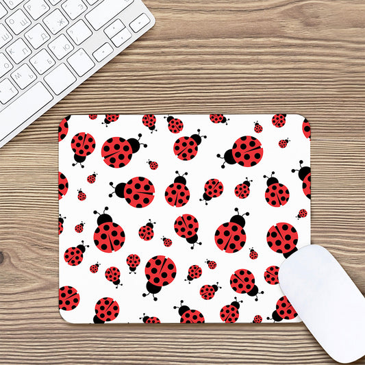 Red Ladybug Pattern Print Mouse Pad
