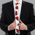 Red Ladybug Pattern Print Necktie
