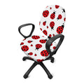 Red Ladybug Pattern Print Office Chair Cover