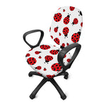 Red Ladybug Pattern Print Office Chair Cover