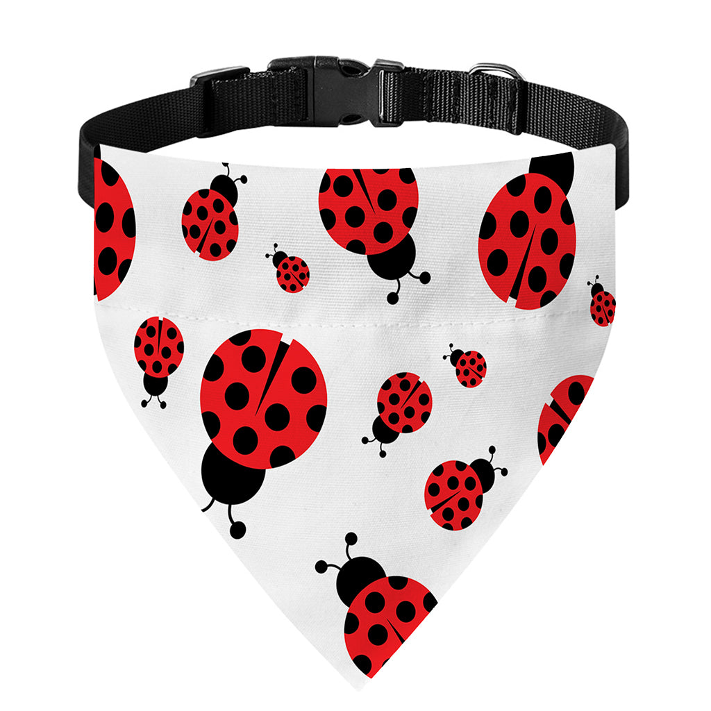Red Ladybug Pattern Print Over The Collar Dog Bandana