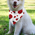 Red Ladybug Pattern Print Over The Collar Dog Bandana