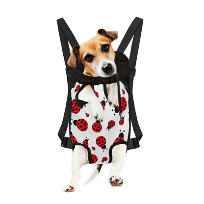 Red Ladybug Pattern Print Pet Carrier Backpack