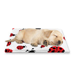 Red Ladybug Pattern Print Pet Cooling Mat Cover