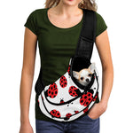 Red Ladybug Pattern Print Pet Sling Carrier