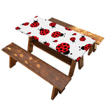 Red Ladybug Pattern Print Picnic Table Cover
