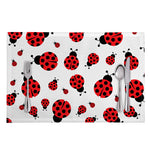 Red Ladybug Pattern Print Placemat