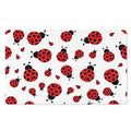 Red Ladybug Pattern Print Polyester Doormat