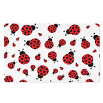 Red Ladybug Pattern Print Polyester Doormat