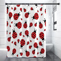Red Ladybug Pattern Print Premium Shower Curtain