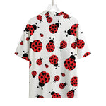 Red Ladybug Pattern Print Rayon Hawaiian Shirt