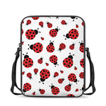 Red Ladybug Pattern Print Rectangular Crossbody Bag