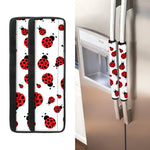 Red Ladybug Pattern Print Refrigerator Handle Covers