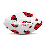 Red Ladybug Pattern Print Rugby Ball