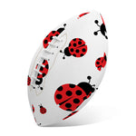 Red Ladybug Pattern Print Rugby Ball