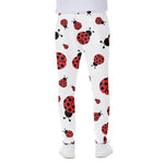 Red Ladybug Pattern Print Scuba Joggers
