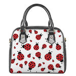 Red Ladybug Pattern Print Shoulder Handbag