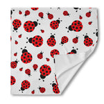 Red Ladybug Pattern Print Silk Bandana