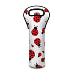 Red Ladybug Pattern Print Single Neoprene Wine Tote